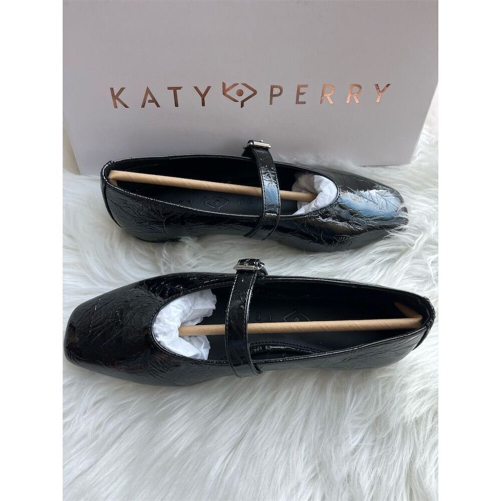 🆕 Katy Perry Women's Mary Jane Flats Black Size 5 Casual Round Toe
